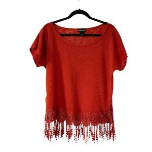 Burnt Orange Red Crop Top